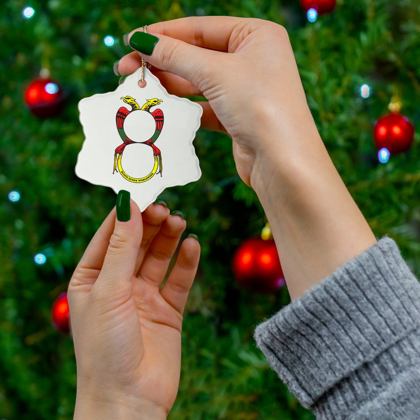 Italian Ace of Coins Ceramic Ornament