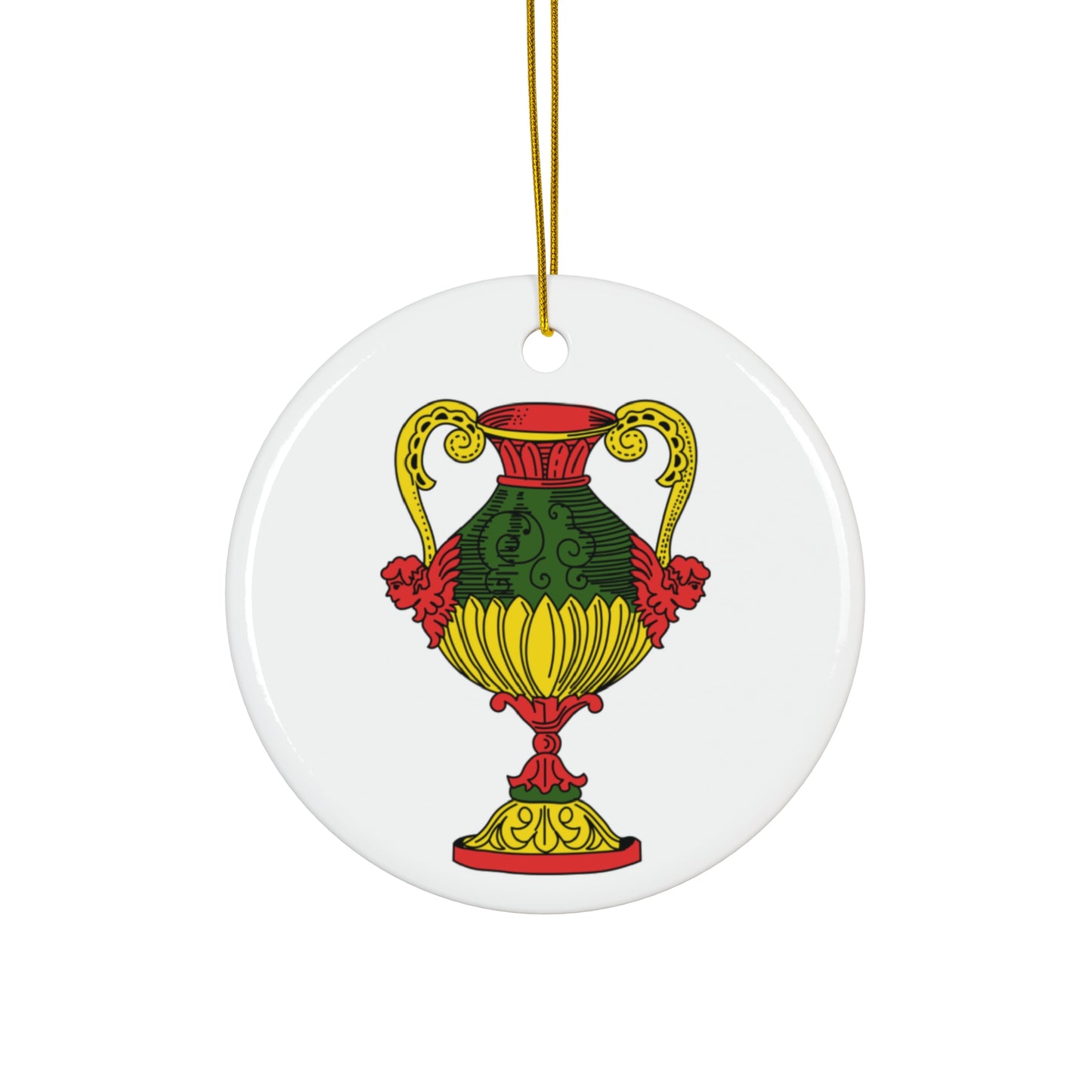 Sicilian Ace of Cups Ceramic Ornament