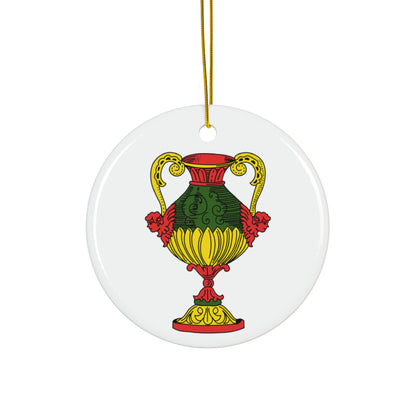 Sicilian Ace of Cups Ceramic Ornament