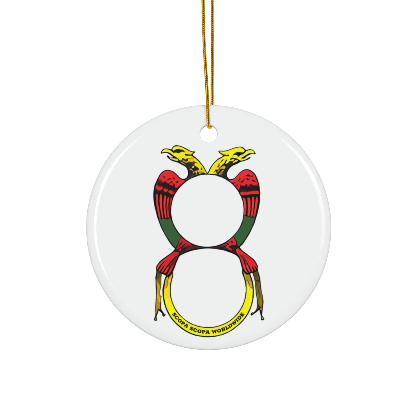 Italian Ace of Coins Ceramic Ornament