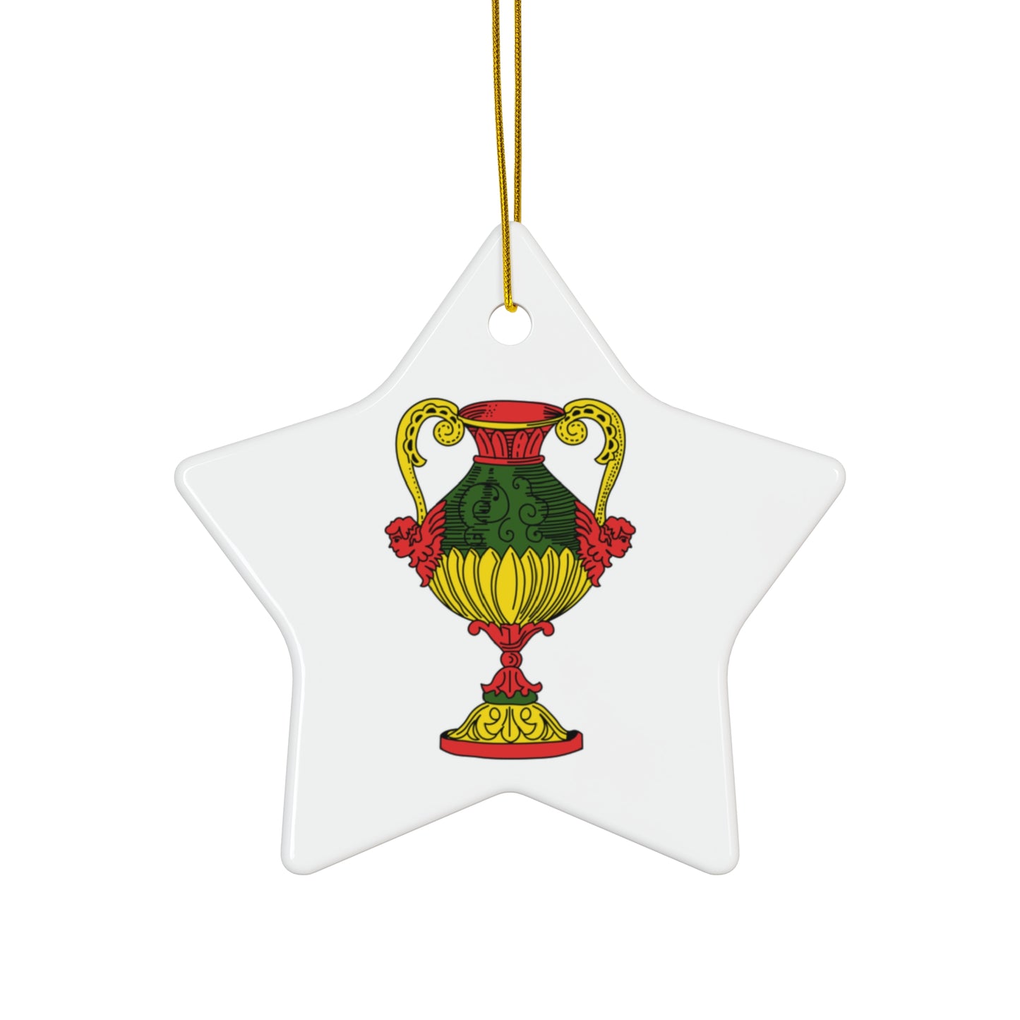 Sicilian Ace of Cups Ceramic Ornament