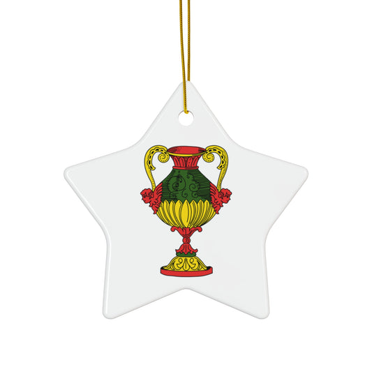 Sicilian Ace of Cups Ceramic Ornament