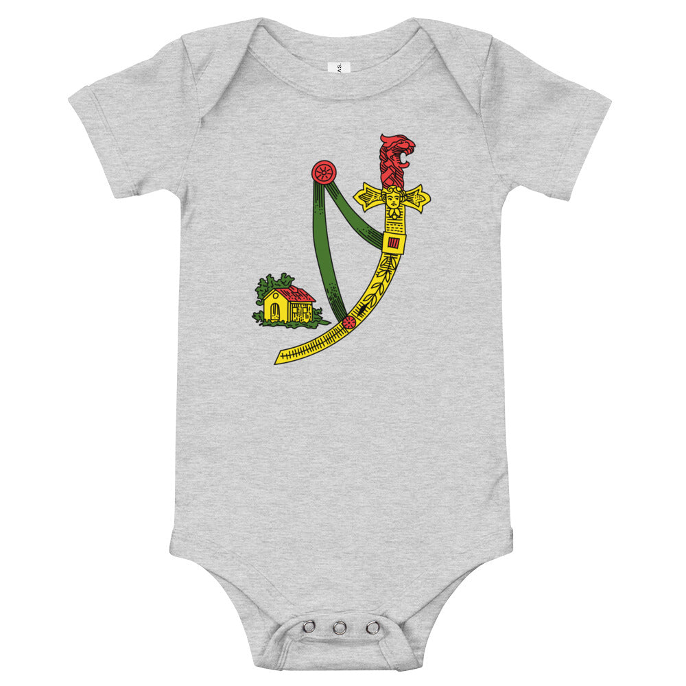 Sicilian Ace of Swords / Asso Di Spade Baby Short Sleeve Onesie