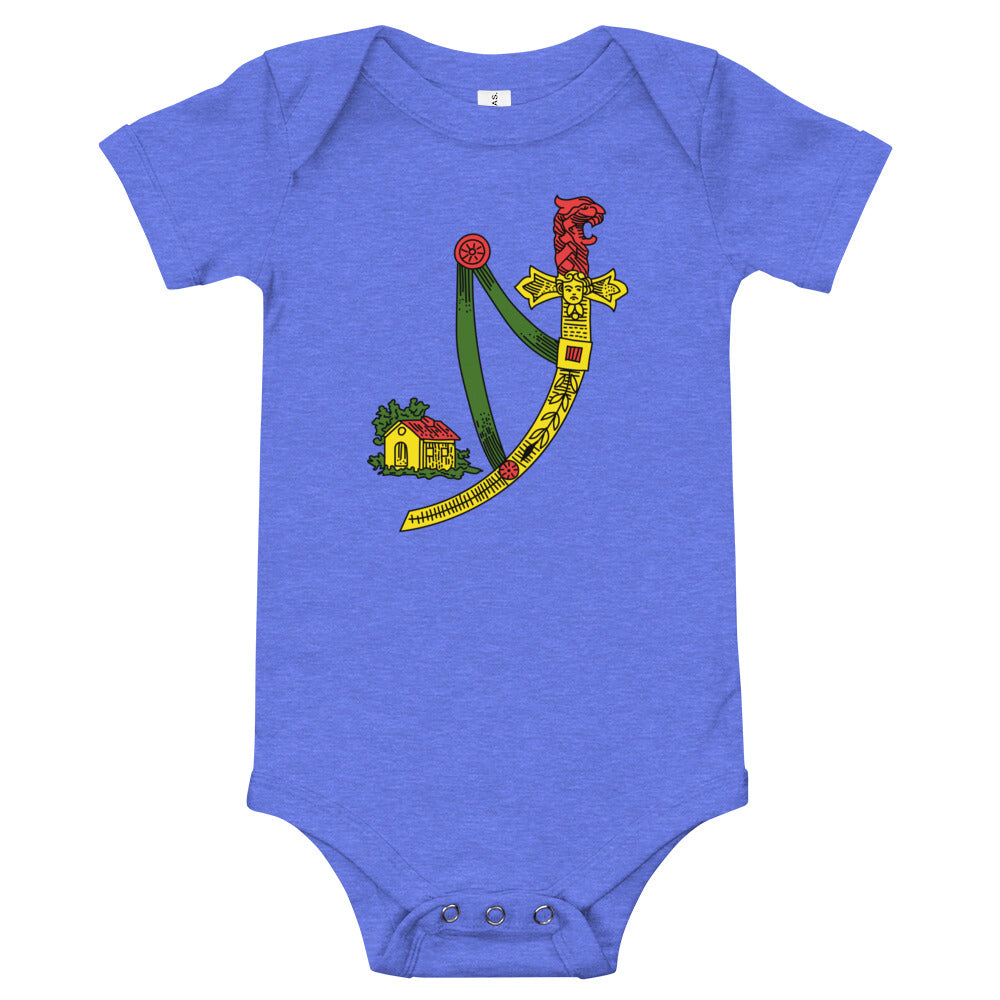 Sicilian Ace of Swords / Asso Di Spade Baby Short Sleeve Onesie