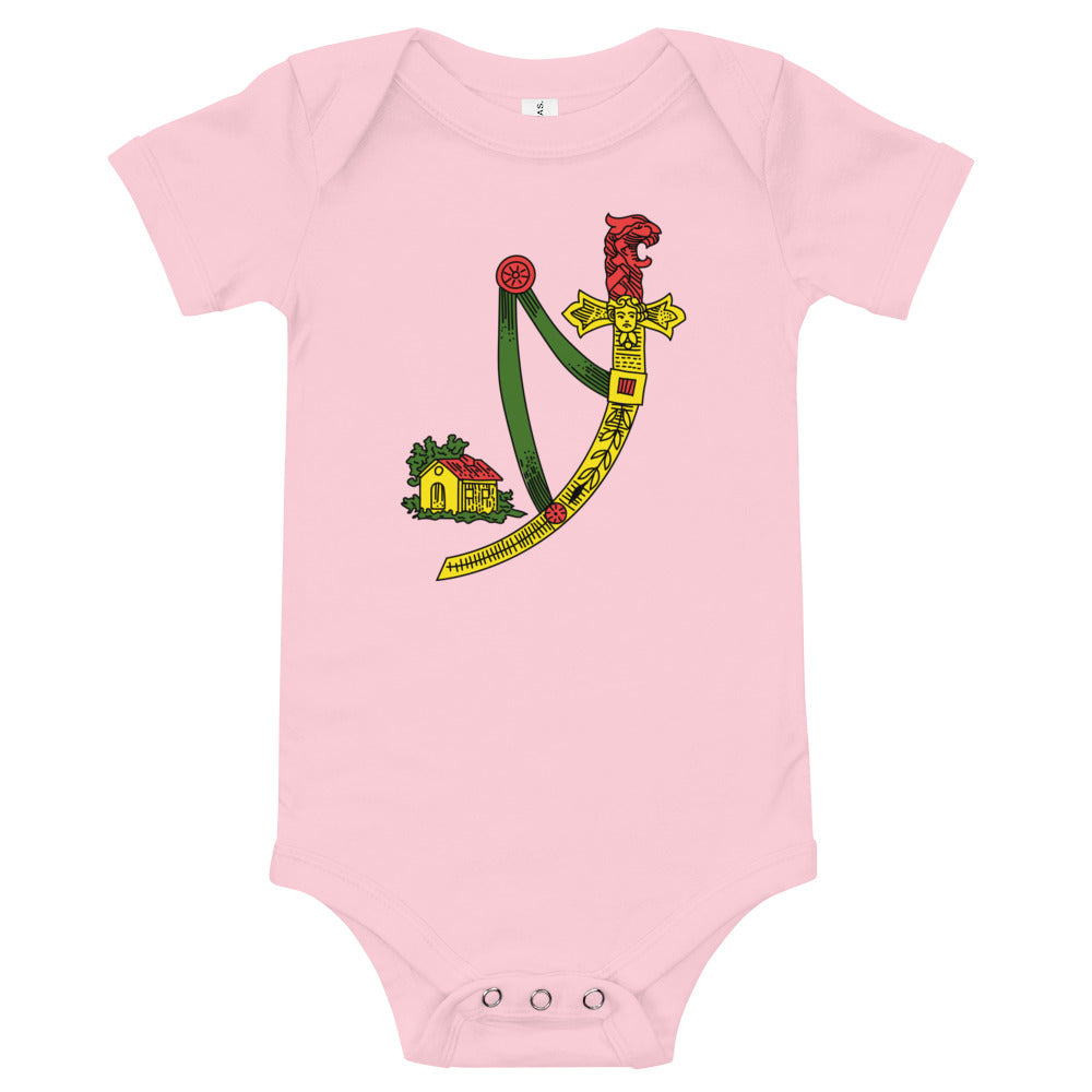 Sicilian Ace of Swords / Asso Di Spade Baby Short Sleeve Onesie