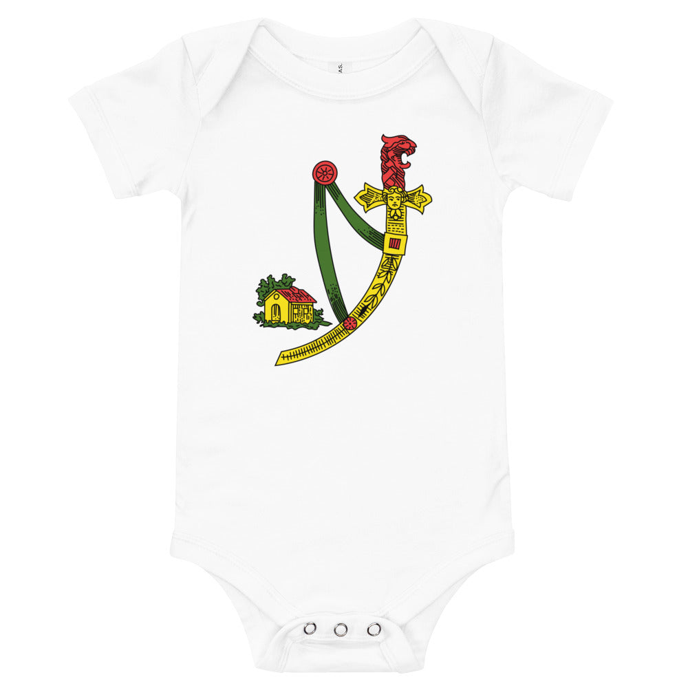 Sicilian Ace of Swords / Asso Di Spade Baby Short Sleeve Onesie