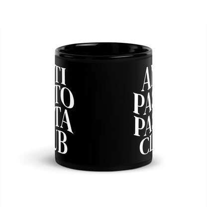 Anti Pasto Pasta Club Black Glossy Mug