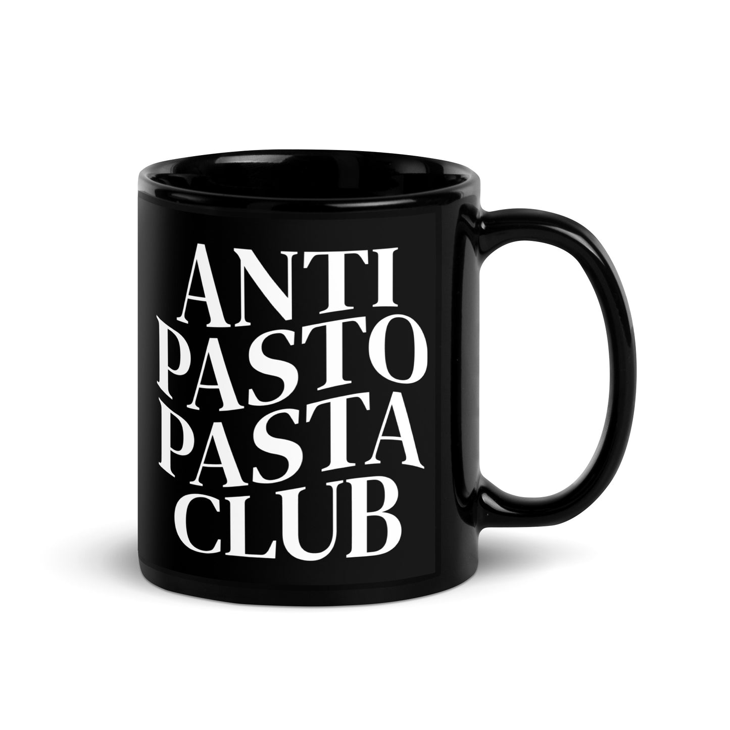 Anti Pasto Pasta Club Black Glossy Mug