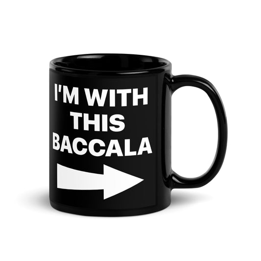 I'm With This Baccala Black Glossy Mug