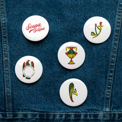 Sicilian Aces Set of Pin Buttons