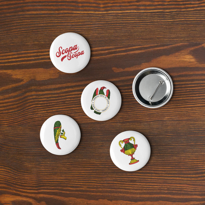 Sicilian Aces Set of Pin Buttons