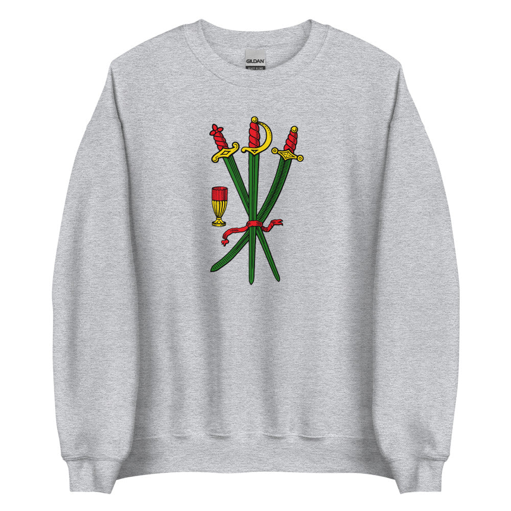 Sicilian Three of Swords / Tre Di Spade Women’s Sweatshirt