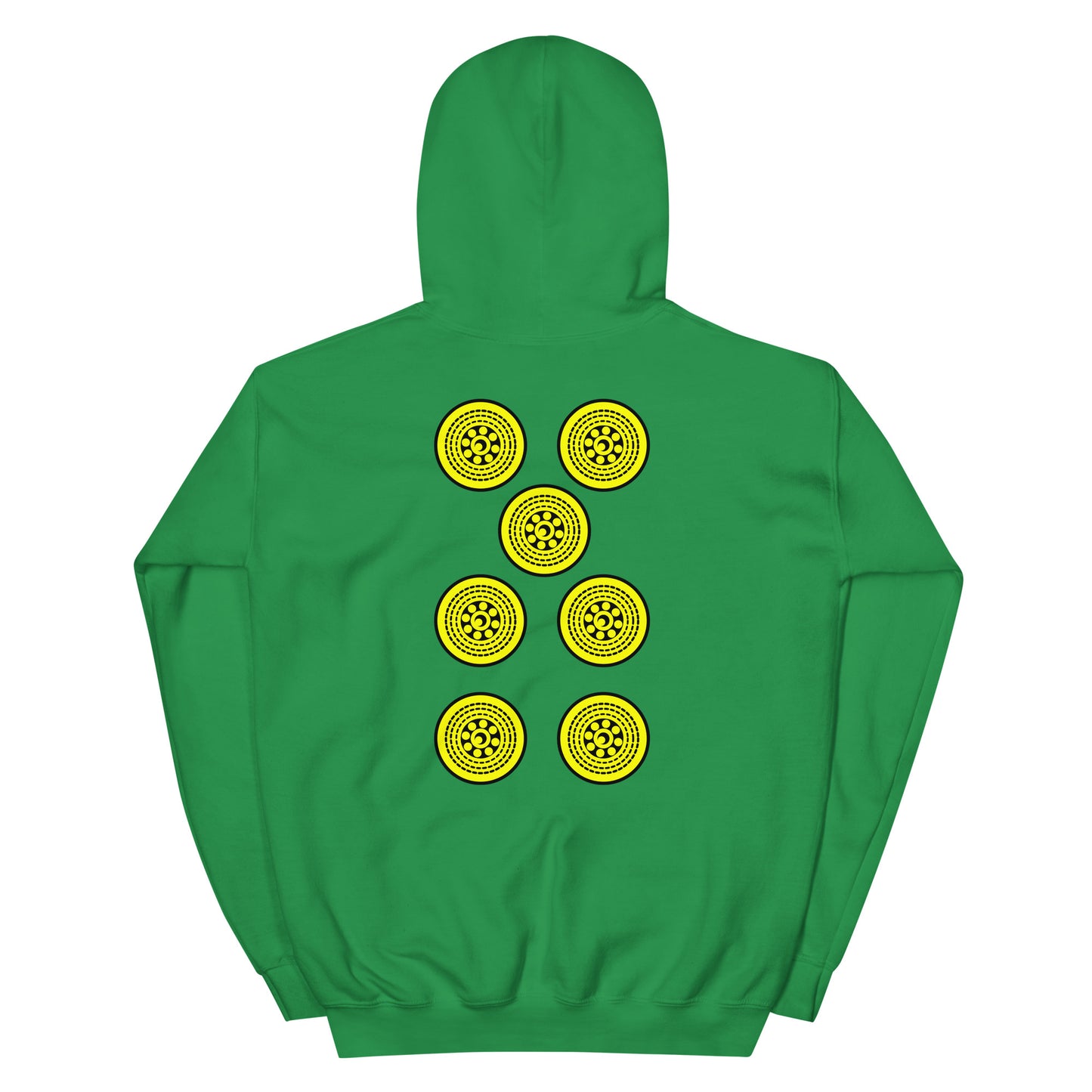 Sicilian Seven of Coins (Sette Bello) Men's Back-Printed Hoodie