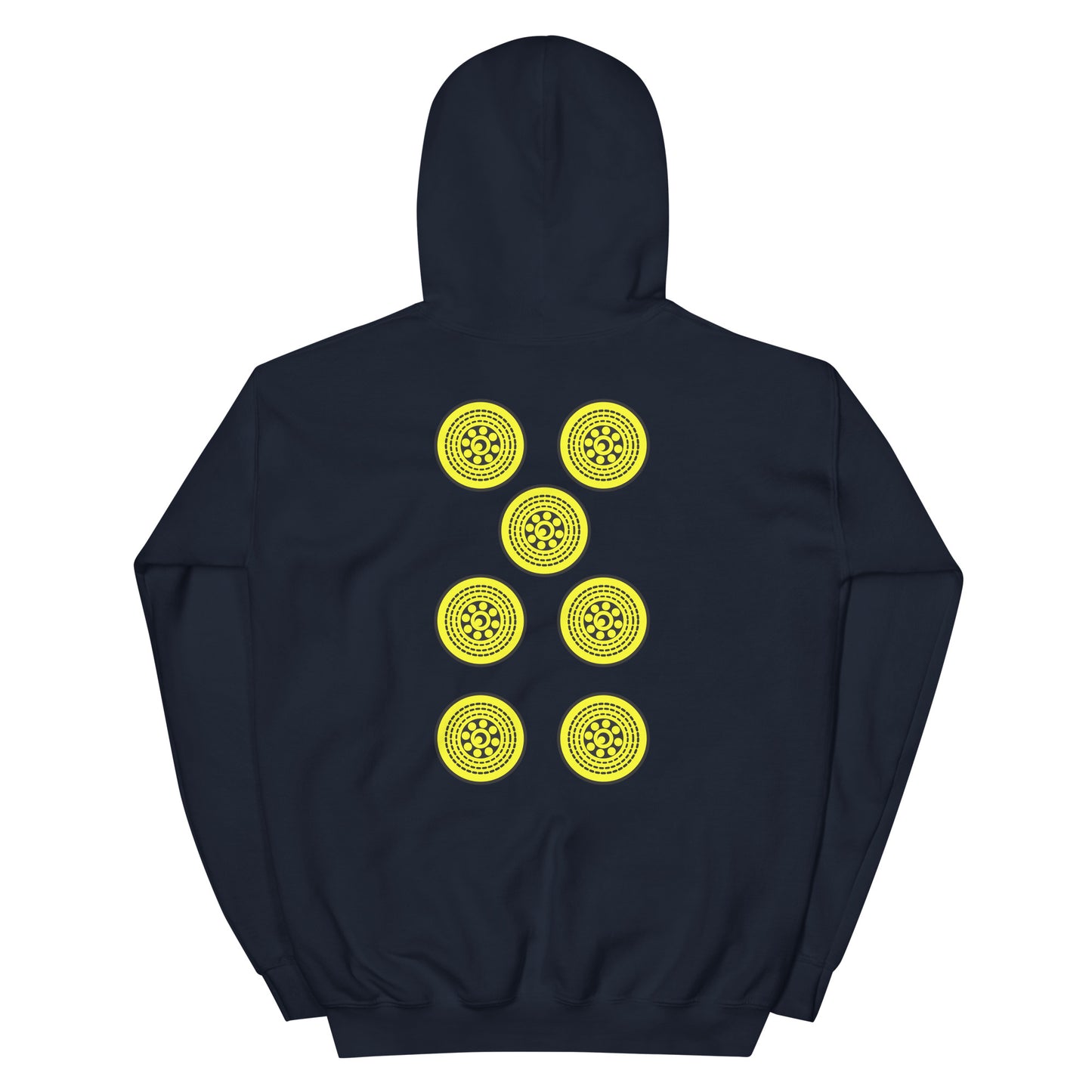 Sicilian Seven of Coins (Sette Bello) Men's Back-Printed Hoodie