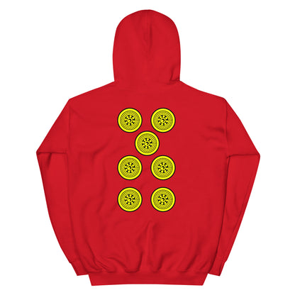 Sicilian Seven of Coins (Sette Bello) Men's Back-Printed Hoodie