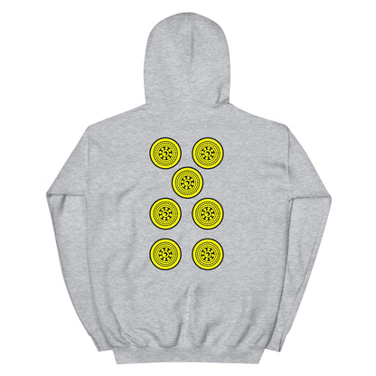 Sicilian Seven of Coins (Sette Bello) Men's Back-Printed Hoodie