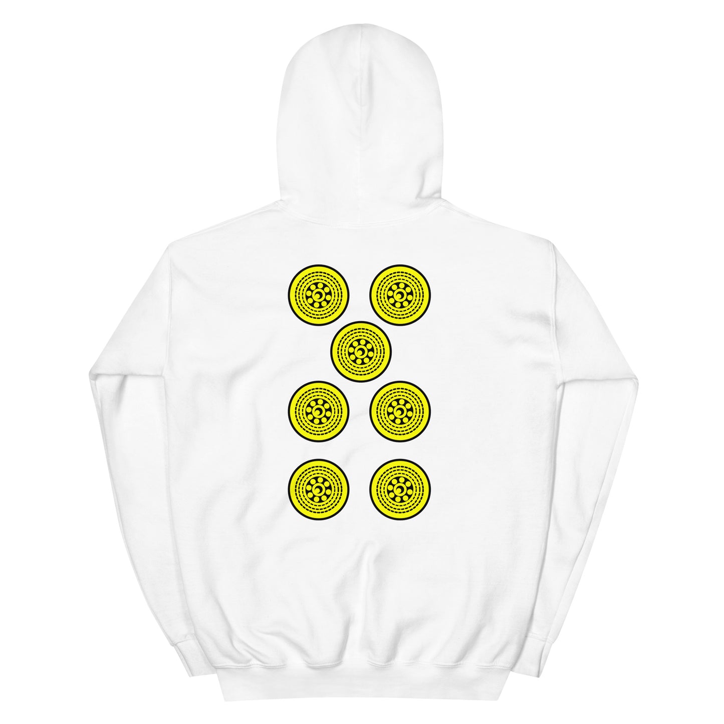 Sicilian Seven of Coins (Sette Bello) Men's Back-Printed Hoodie