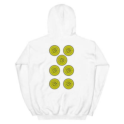 Sicilian Seven of Coins (Sette Bello) Men's Back-Printed Hoodie