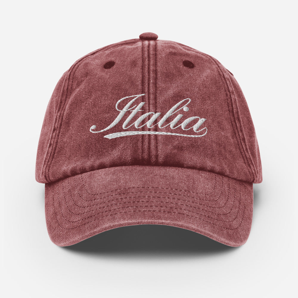 Italia White Logo Vintage Hat