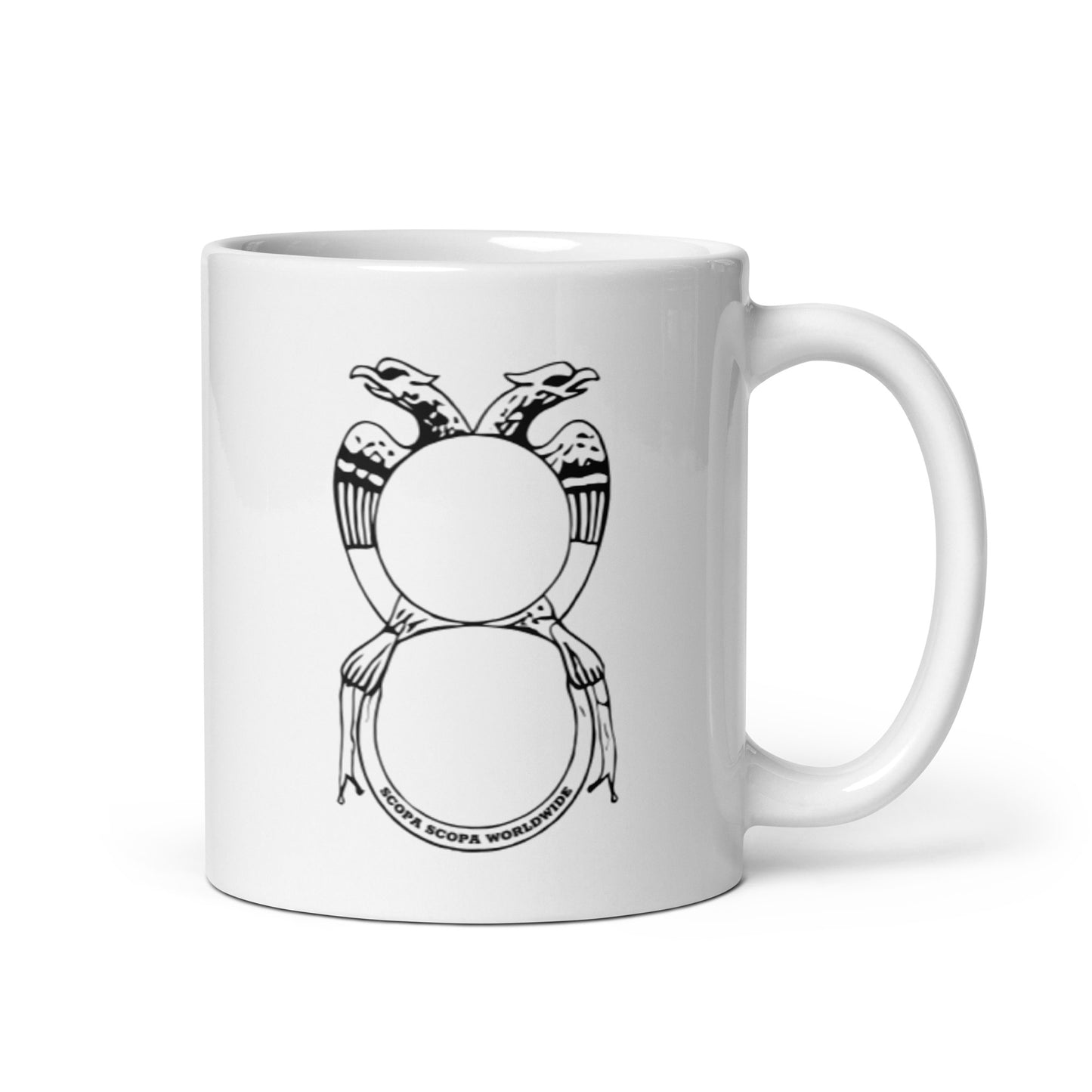 Asso Di Denari Silhouette Collection - White Glossy Mug