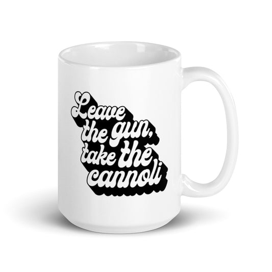 Leave The Gun White glossy mug